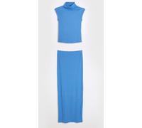 River Island River Island Blue 2 Piece Set Ribbed Roll Neck and Midi Skirt