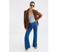 River Island River Island Blue Bright High Waisted Pocket Front Wide Leg Jeans