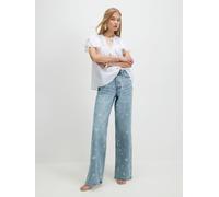 River Island River Island Blue High Rise Relaxed Straight Daisy Floral Jeans