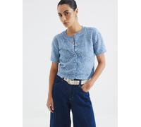 River Island River Island Blue Short Sleeve Floral Print Cardigan