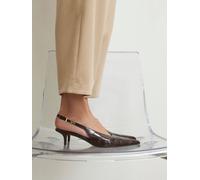 River Island River Island Brown Croc Print Sling Back Court Heels