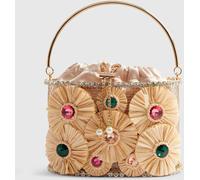 River Island River Island Brown Gem Raffia Flower Basket Bag