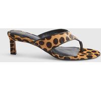 River Island River Island Brown Olivia Attwood Leopard Print Toe Thong Heeled Sandals
