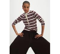 River Island River Island Burgundy Long Sleeve Stripe Top