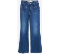 River Island River Island Dark Blue High Rise Pocket Front Tailored Wide Leg Jeans
