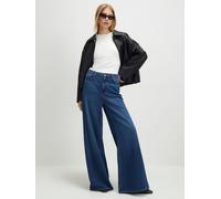 River Island River Island Dark Blue High Rise Soft Wide Leg Jeans