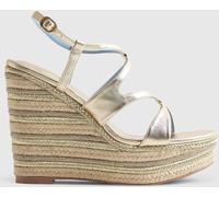 River Island River Island Gold Cross Strap Wedge Sandals