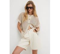 River Island River Island Gold Short Sleeve Knitted Boxy Waistcoat