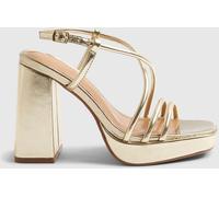 River Island River Island Gold Strappy Heeled Platform Sandals