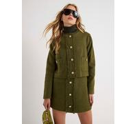 River Island River Island Green Patch Pocket Boucle Jacket