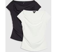 River Island River Island Lot de 2 t-shirts en nylon froncé à manches courtes