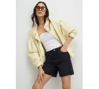 River Island River Island Mid Rise Seamed Longline Bermuda Denim Shorts Noir FR 42 (EU 40)