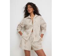 River Island River Island Natural Molly Smith Embellished Stripe Shirt Natural S (EU 36-38)
