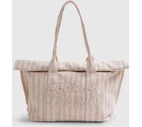 River Island River Island Pink Striped Soak Up The Sun Roll Top Bag