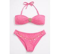 River Island River Island Pink Texture Shell Bikini Set