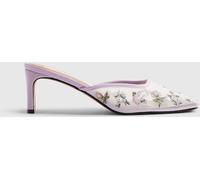 River Island River Island Purple Cabbages and Roses Square Toe Floral Embroidered Heeled Mules