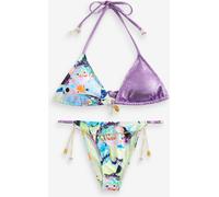 River Island River Island Purple Terry De Havilland Butterfly Print Bikini Set