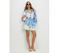 River Island River Island Short à imprimé floral à ceinture Bleu EU 42 (UK 14)