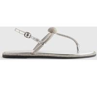 River Island River Island Silver Embellished Toe Thong Sandals
