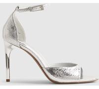 River Island River Island Silver Regular Fit Closed Back Strappy Heeled Sandal