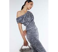River Island River Island Silver Velvet Sequin Drape Top