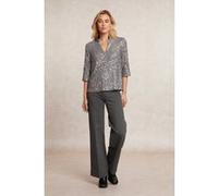 River Woods Glitter V-neck Blouse 3/4 Sleeves Silver Taille: 44 | Manches longues Outlet | Femme | Gris