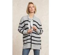 River Woods Long Striped V-neck Jersey Cardigan Applied Pockets Black/gr Taille: XS | Pulls Outlet | Femme | Le Noir