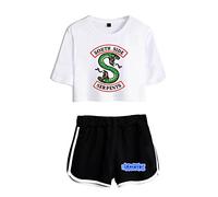 Riverdale Crop Top T-Shirts et Shorts Riverdale South Side Serpents Shirt Summer Top
