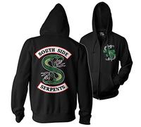 Riverdale Officiellement sous Licence South Side Serpents Zipped Sweat À Capuche (Noir), Small