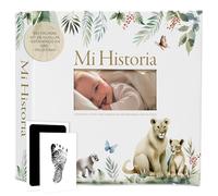 RIVERMUM Livre souvenir bébé et album photos bébé 10 x 15 + autocollants et empreintes pour bébé nouveau-né, du journal de grossesse à 5 ans, cadeau pour nouveau-né garçon et fille, bébés prématurés