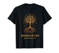 Rivers of Life Apocalypse 22:1-2 Conception Graphique de la Foi T-Shirt