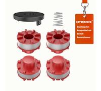 Rivershine 3405096 Bobine de fil de rechange, compatible avec Einhell GE-CT 36/30Li E Solo (4 bobines + 1 couvercle de débroussailleuse + 1 ressort)