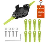 Rivershine RAC155 Tête Double de Lames Dentelées, et 10 Lames, Compatible avec Les Ryobi Coupe Bordure 18 V, 24 V (1+10+4)
