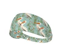 Riverside Bandeau d'entraînement pour femme avec imprimé mouette - Bandeau antidérapant et extensible pour femme - Bandeau anti-transpiration pour le sport, la course à pied, le tennis, l'athlétisme