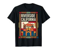 Riverside California Flag Mission Inn Landmark Art rétro T-Shirt