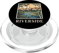 Riverside California Retro Vintage Skyline Park River City PopSockets PopGrip pour MagSafe