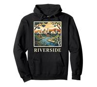 Riverside California Retro Vintage Skyline Park River City Sweat à Capuche