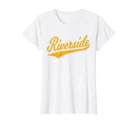 Riverside California Variety Script Maillot de Sport Classique T-Shirt Graphique avec Valeur, Femme, Blanc, L