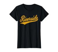 Riverside California Variety Script Maillot de Sport Classique T-Shirt Graphique avec Valeur, Femme, Noir, L