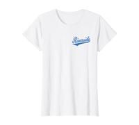 Riverside California Varsity Script Classic Bleu T-Shirt Graphique avec Valeur, Femme, Blanc, XS