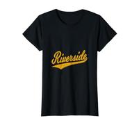 Riverside California Varsity Script Maillot Classique Jaune T-Shirt Graphique avec Valeur, Femme, Noir, XL