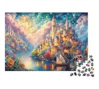 Riverside Castle Town sous Le Ciel étoilé Puzzle De 1000 Pièces Ville rêvée Classique Et Défiant, Cadeau pour Toutes Les Âges 70x50cm/1000pcs