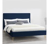 Riverside Lit 140 Velours Bleu & Laiton Bleu