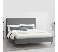 Riverside lit 140 x 190 cm en velours gris et noir