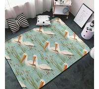 Riverside - Tapis d'intérieur doux à imprimé mouette pour salon, jeté de lit antidérapant et lavable pour chambre à coucher, salle à manger, salon, chambre, 152,4 x 99,1 cm