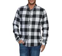 Riverso Chemise en flanelle à carreaux pour homme à manches longues coupe droite RIVArne 100% coton gris, marron, jaune, rouge, vert taille S, M, L, XL, XXL, 3XL, 4XL, 5XL, noir/blanc, L
