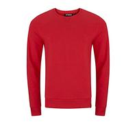 riverso Pull RIVPhillip - pour Homme - Col Rond - Manches Longues - Coupe Droite - Couleur Unie - Rouge - Bleu - Marron - Vert - S M L XL XXL 3XL 4XL 5XL - Rouge Moyen - XXXXX-Large