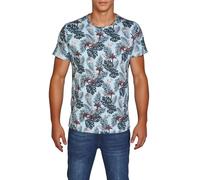riverso RIVBill T-shirt pour homme - Coupe droite - Col rond - Manches courtes - Motif hawaïen - Imprimé intégral - 100 % coton - Bleu, vert, bleu marine, noir - Tailles S, M, L, XL, XXL, 3XL, 4XL,