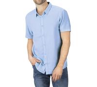 riverso RIVCarlo Chemise en lin à manches courtes pour homme Coupe droite Chemise d'été Chemise d'été Chemise en lin Chemise boutonnée Uni Blanc Beige Bleu Vert S M L XL XXL 3XL 4XL 5XL, Bleu ciel
