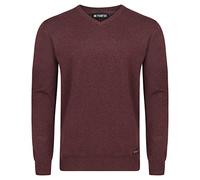 riverso RIVEmil Pull pour Homme col en V Basic tricoté en Coton Biologique 100% Coton Fin Pull régulier Uni Noir Gris Rouge Bleu Marine Marron S M L XL XXL 3XL 4XL 5XL - Rouge - XXXXX-Large